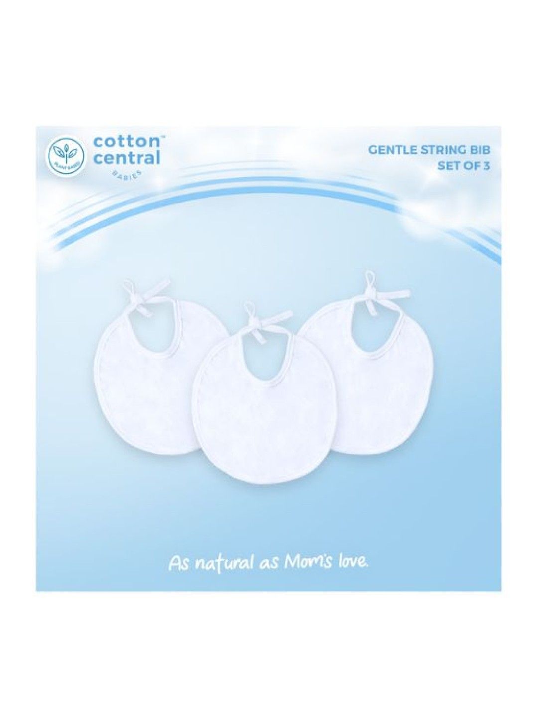 Cotton Central™ Basic Bib With String 100% USA Cotton (3pcs) (No Color- Image 2)