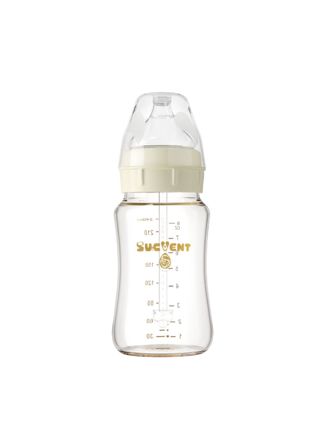 Sucvent Glass Anti-Colic & Anti-Choking Bottle 8oz (240ml) (No Color- Image 1)