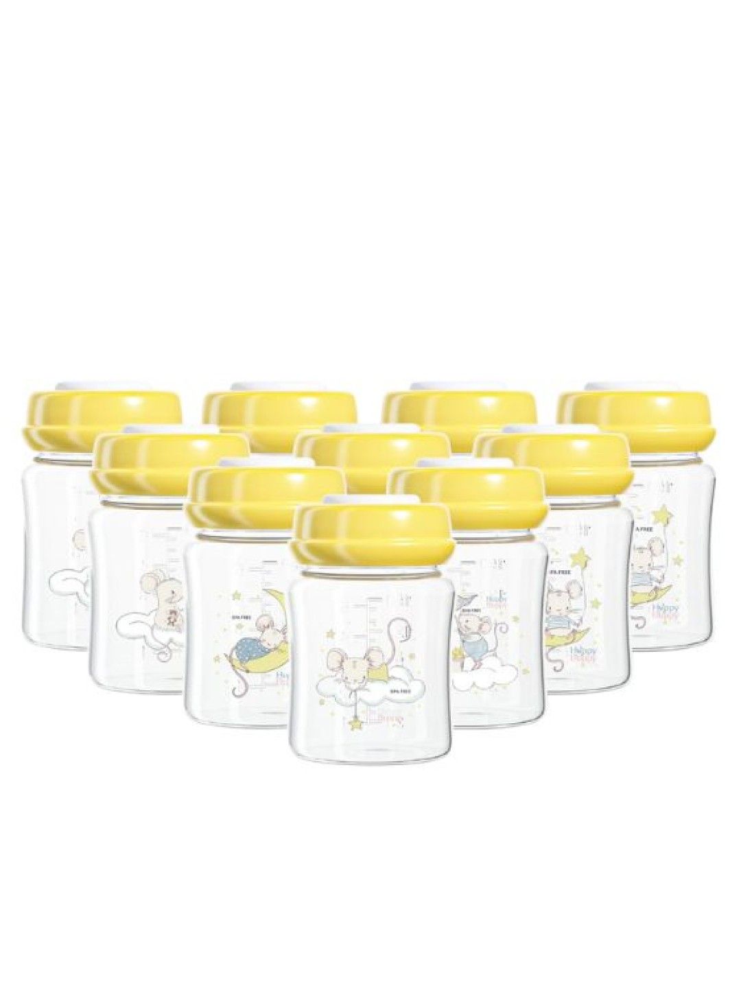 Huppy Buppy Breastmilk Storage Bottle - Wide Neck 6oz (10pcs)