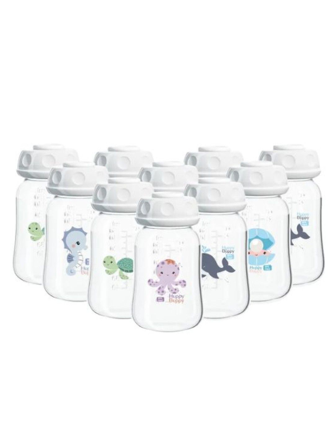 Huppy Buppy Breastmilk Storage Bottle - Standard Neck 5oz (10pcs)