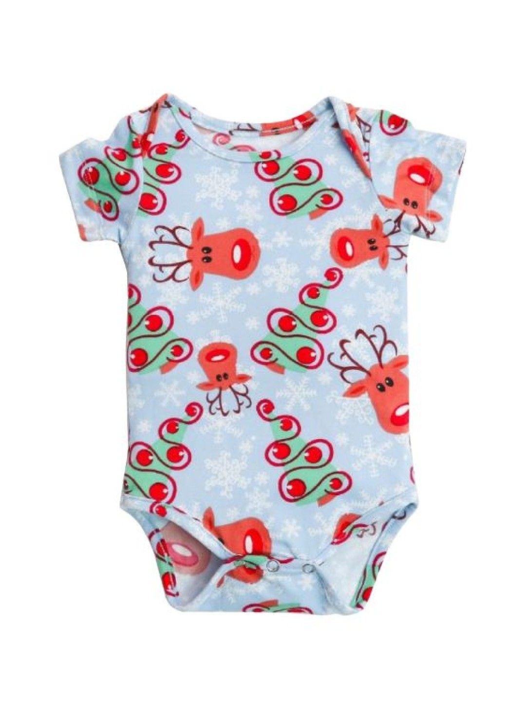 bean fashion Merry Jammies Fullprint Baby Boy Onesie (Light Blue- Image 1)