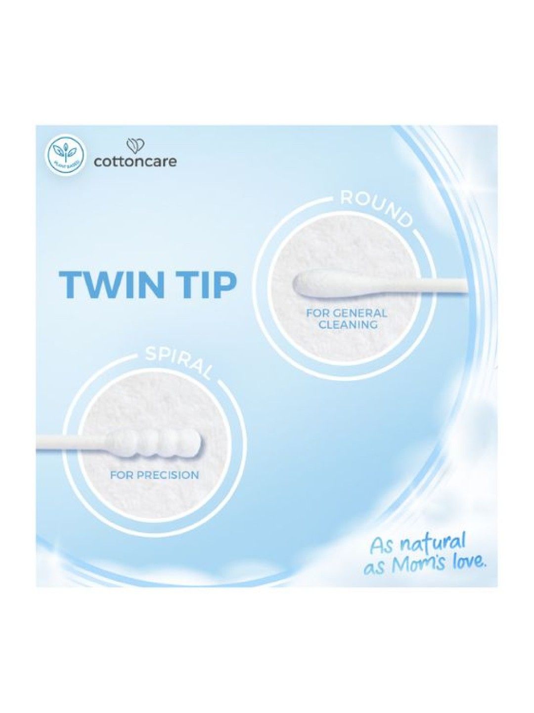 Cotton Central™ Cottoncare™ Plastic-Free Spiral Baby Cotton Buds (400 tips) (No Color- Image 3)