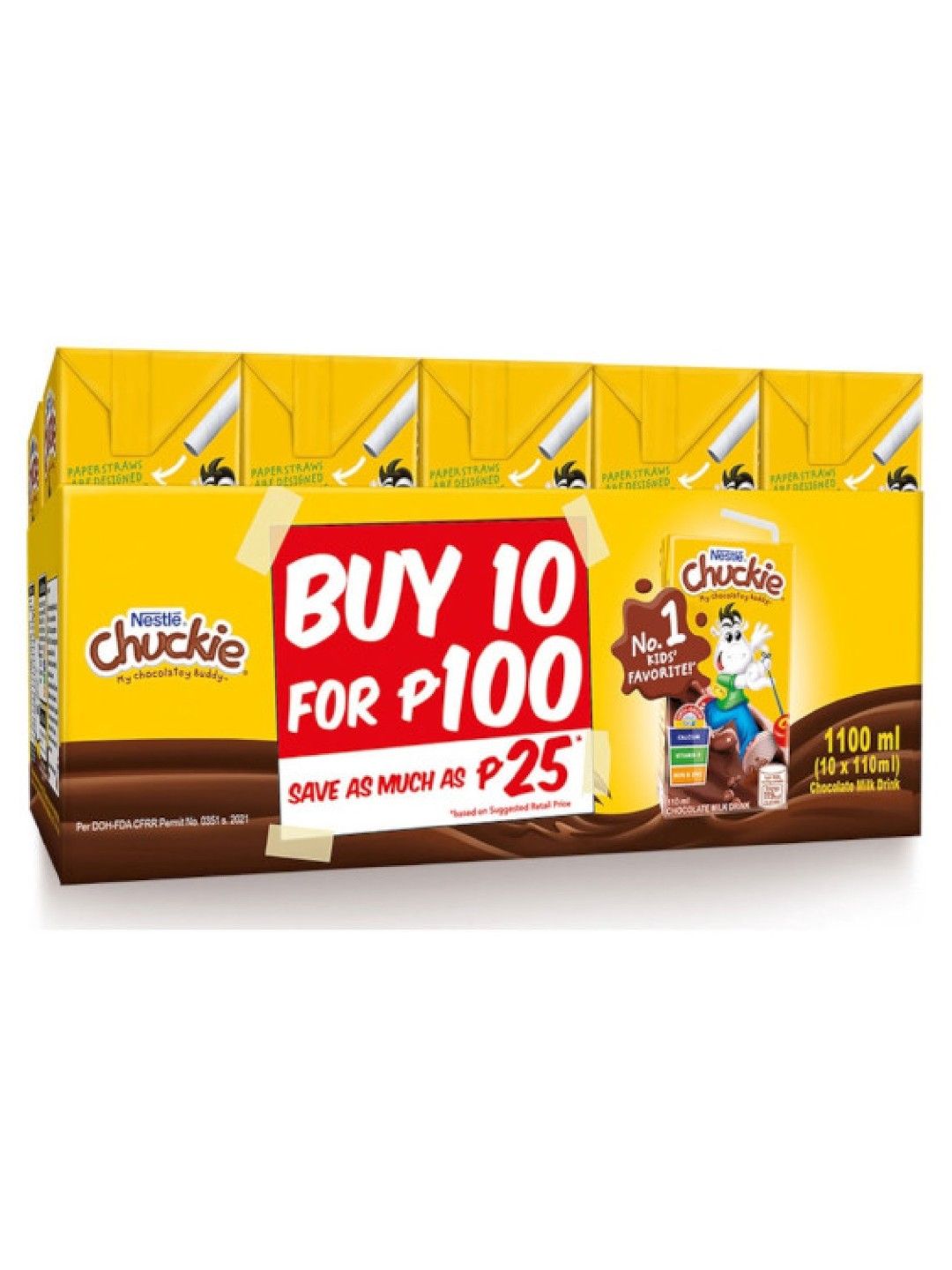 Chuckie Chocolate-Flavored Milk 10-pack (110ml) (No Color- Image 1)