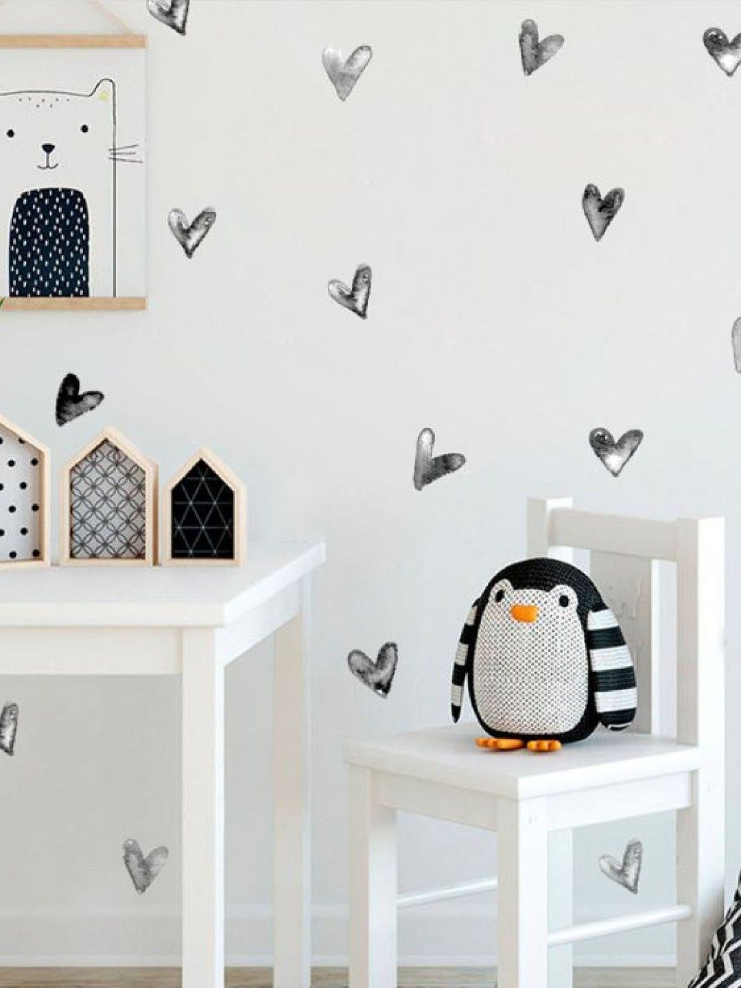 The Nurserie PH Black and White Hearts Wall Decals Nursery Stickers (No Color- Image 2)