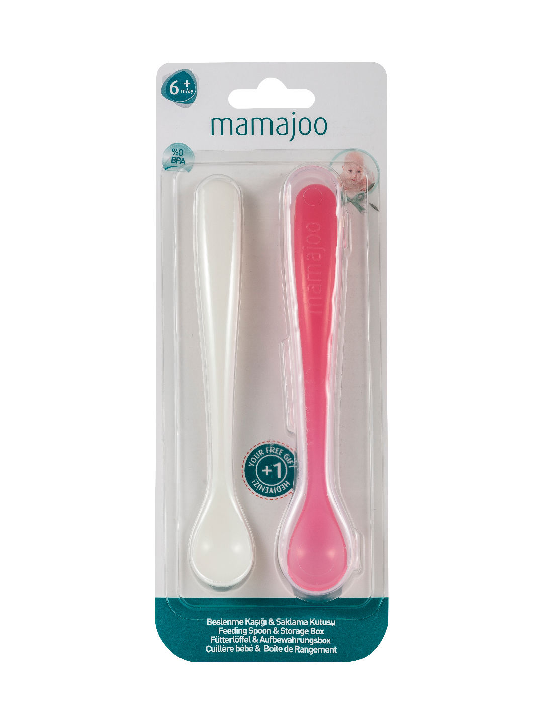 Mamajoo Feeding Spoons (Set of 2) (Pink- Image 3)