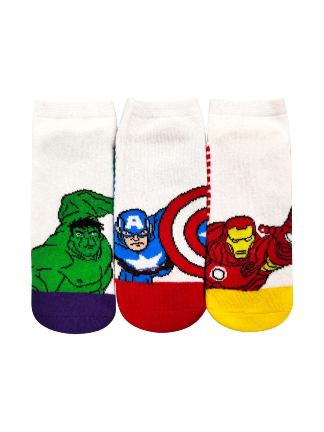 LIL LEGENDS Sneaker Socks (3-Pair Pack) - Avengers Heroes White Socks