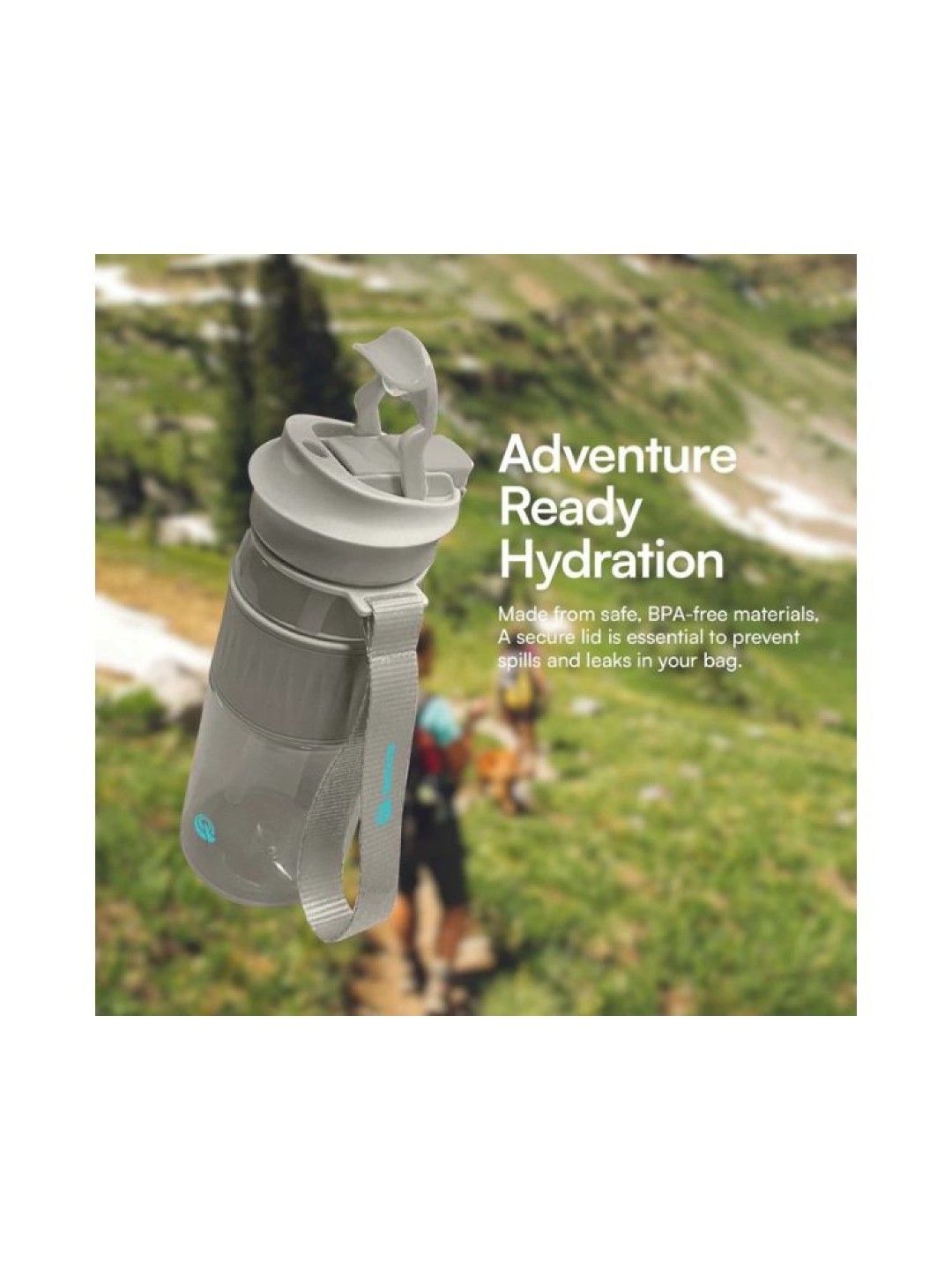 Quencha Travel Water Bottle with Built-in Straw and Dual Spout - 680ml (Forest Green- Image 3)