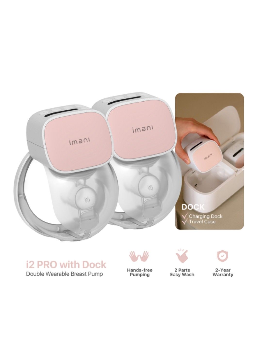 imani i2 PRO Double Wearable Breast Pump with Dock (No Color- Image 2)