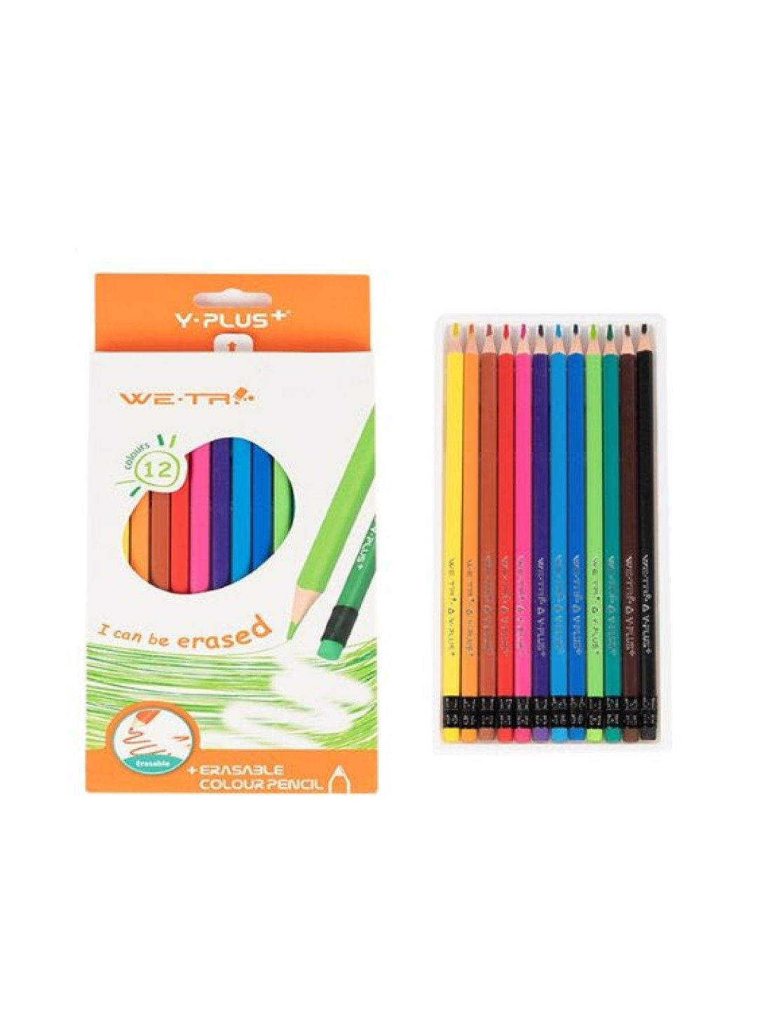 Y-PLUS+ WE-TRI Erasable Color Pencils (12 Colors)