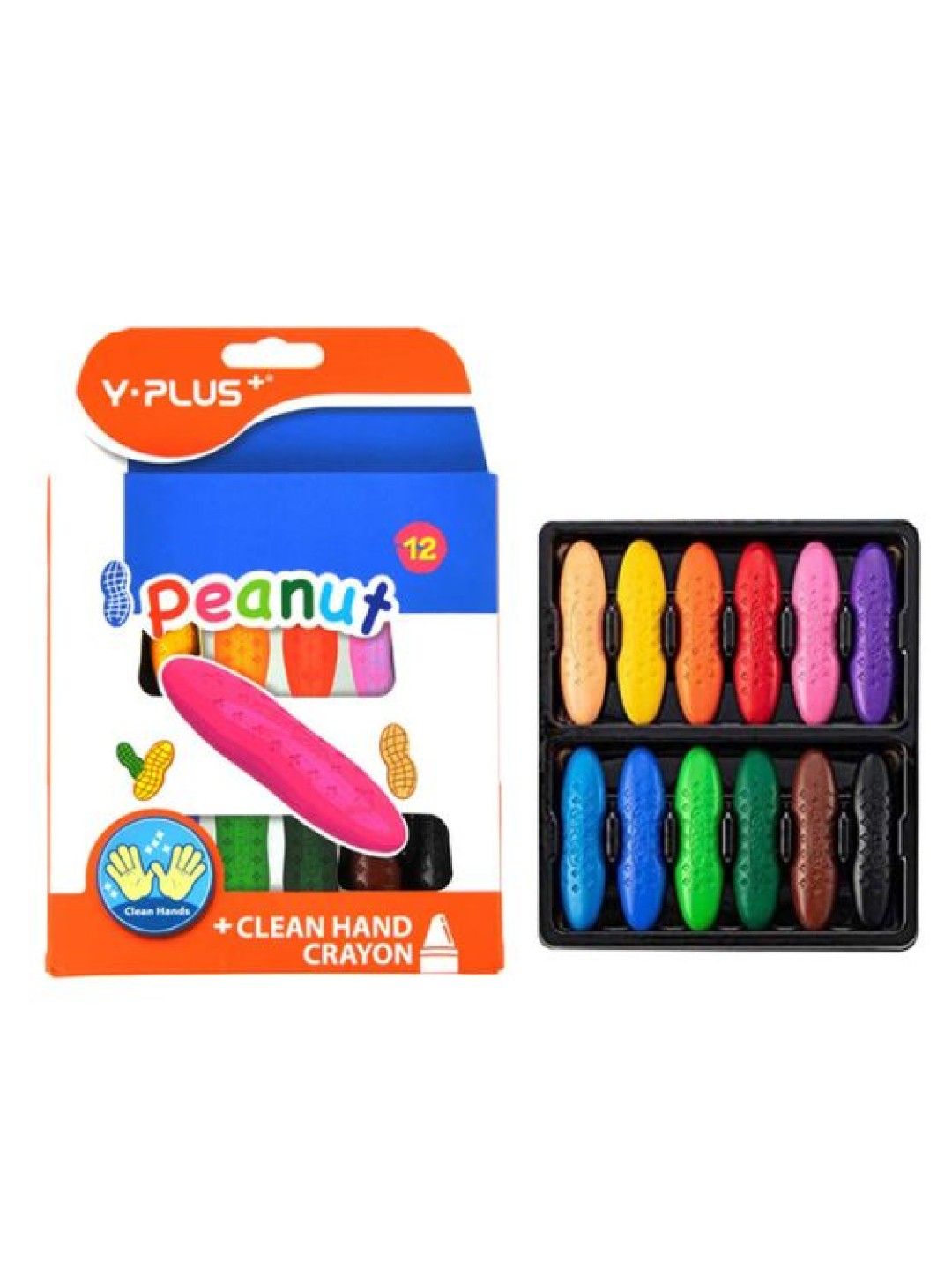 Y-PLUS+ Non-Toxic Peanut Crayons (12 Colors)