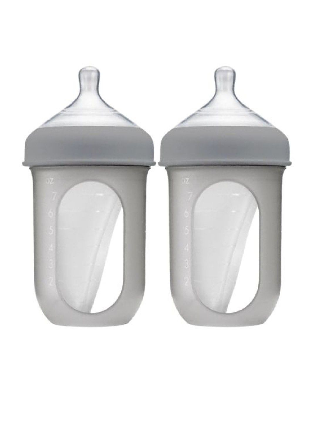 BOON NURSH Silicone Pouch Bottle 8oz Twin Pack (Gray) (No Color- Image 1)