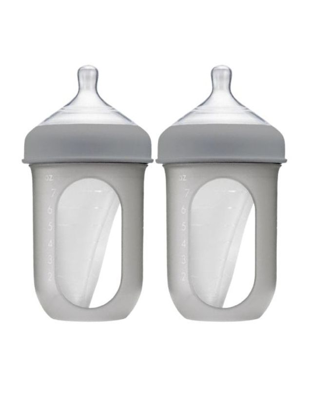 BOON NURSH Silicone Pouch Bottle 8oz Twin Pack (Gray)