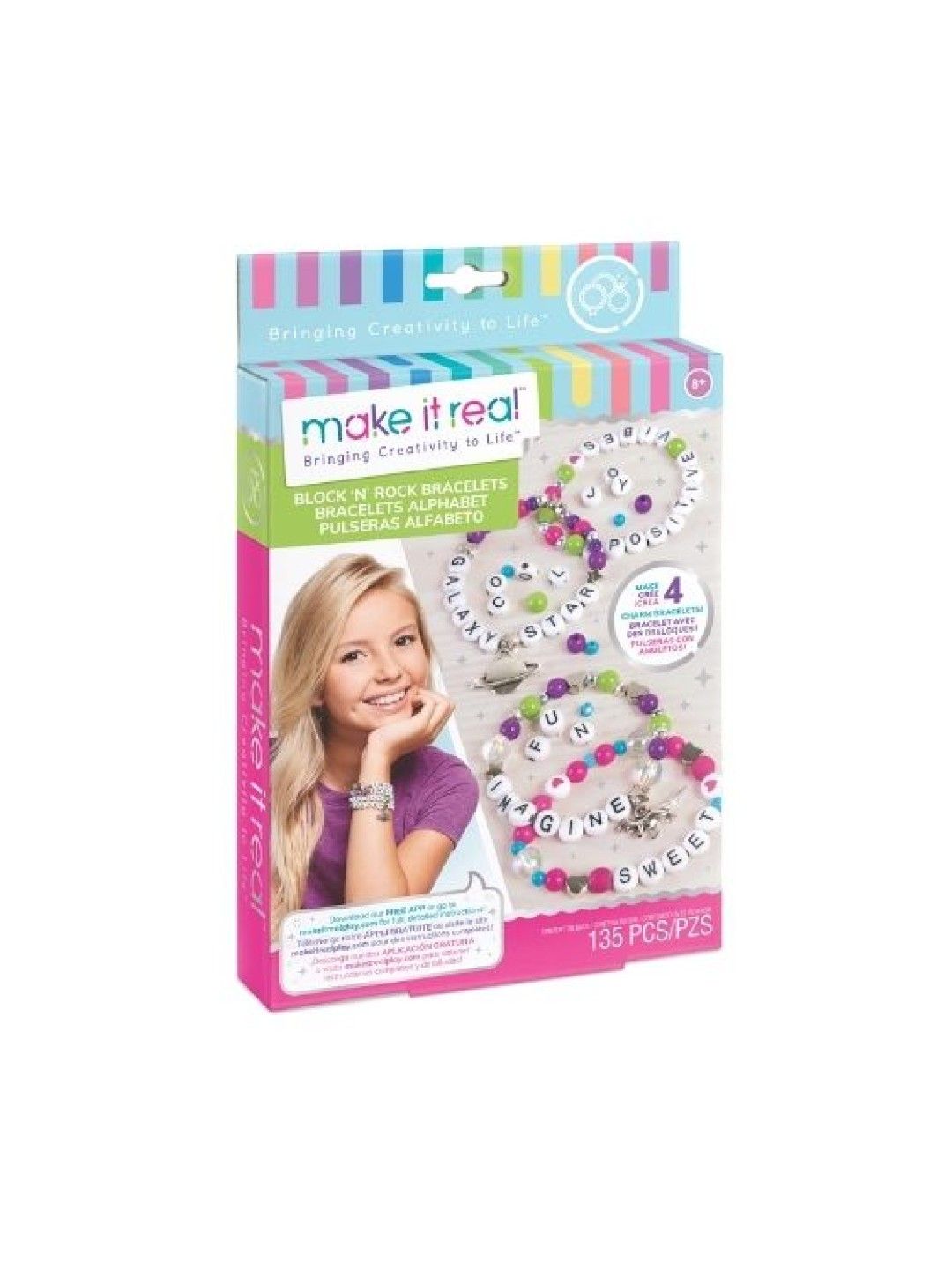 Make It Real Block & Rock Charm Bracelets (No Color- Image 3)