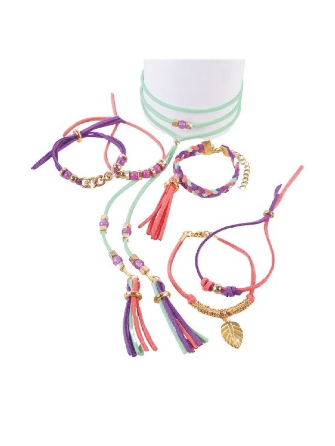 Make It Real Gold Link Suede Bracelets (No Color- Image 1)