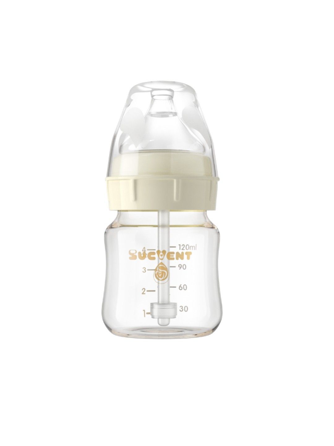 Sucvent Glass Anti-Colic & Anti-Choking Bottle 4oz (120ml) (No Color- Image 1)
