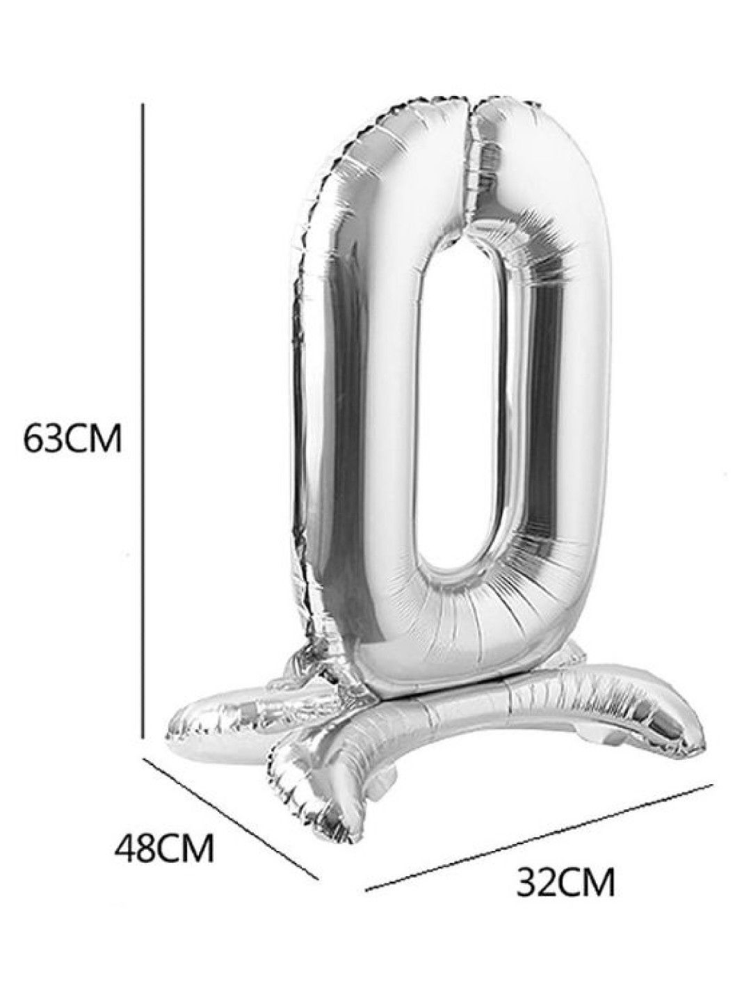 Party-Doh Standing Silver Foil Number Balloon (32in) (000- Image 2)