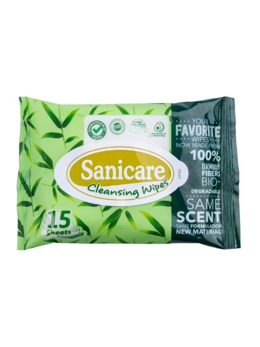 Sanicare Cleansing Wipes Bamboo Fibre (15 sheets)