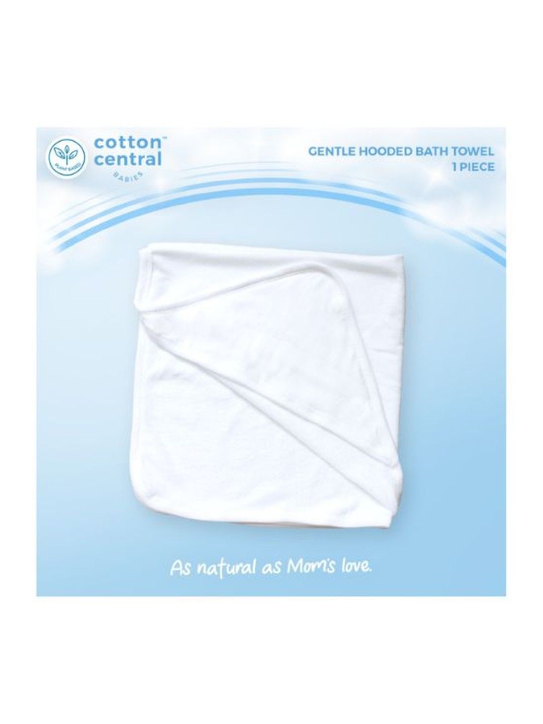 Cotton Central™ Gentle Terry Hooded Towel 100% USA Cotton (Snow White- Image 2)