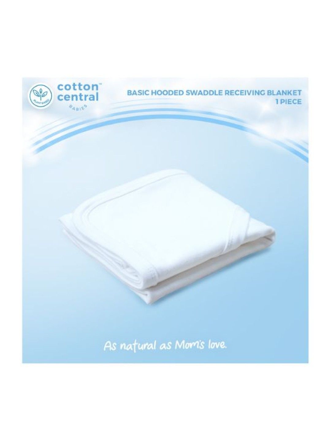 Cotton Central™ Basic Blanket with Hood 100% USA Cotton (Snow White- Image 2)