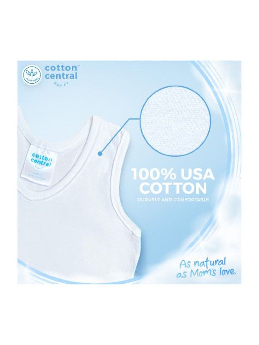 Cotton Central™ Infant Sando 100% USA Cotton (3pcs) (Snow White- Image 3)