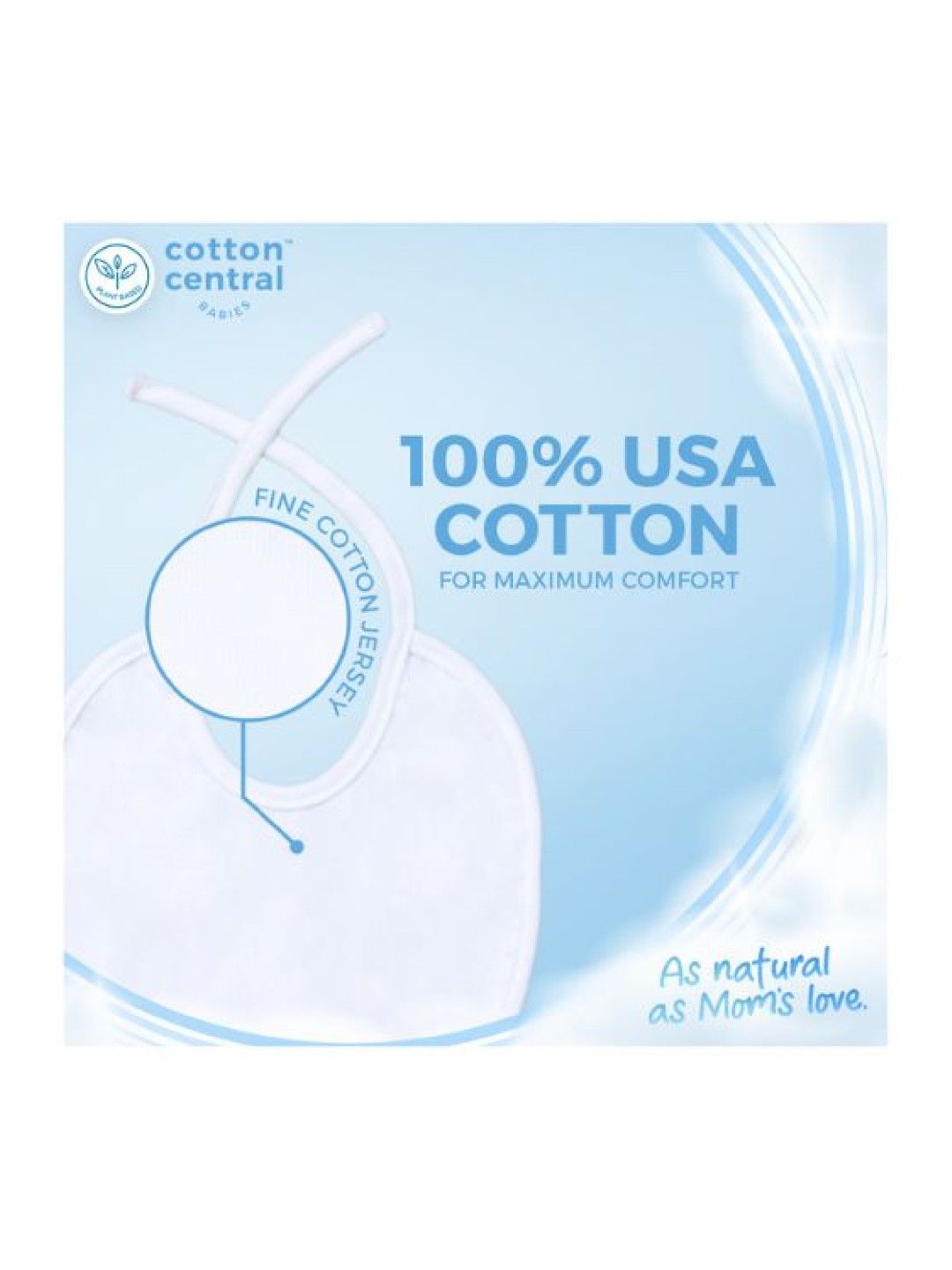 Cotton Central™ Basic Bib With String 100% USA Cotton (3pcs) (No Color- Image 3)