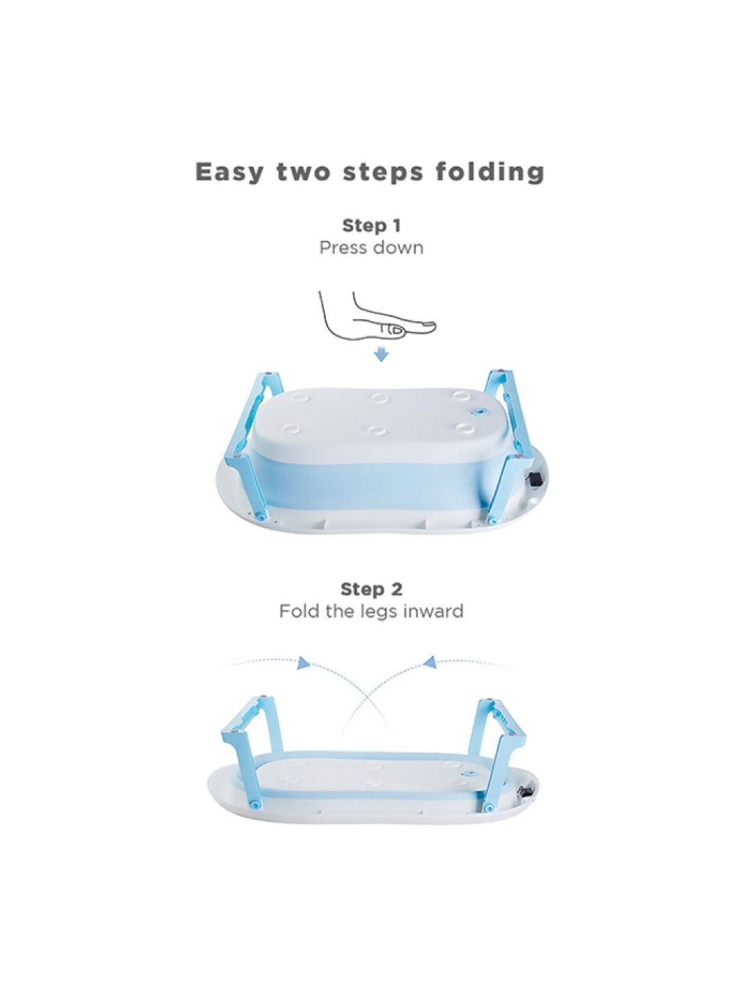 Babybee Philippines Collapsible Bathtub with Cushion, Breathable Mesh and Built-in Thermometer (Blue- Image 4)