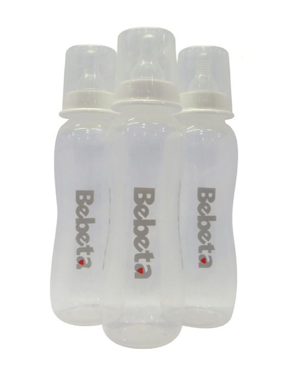 Bebeta Feeding Bottle with Measurement Hood & Silicone Nipple Reg Neck (12oz) - 3 pcs (White- Image 2)