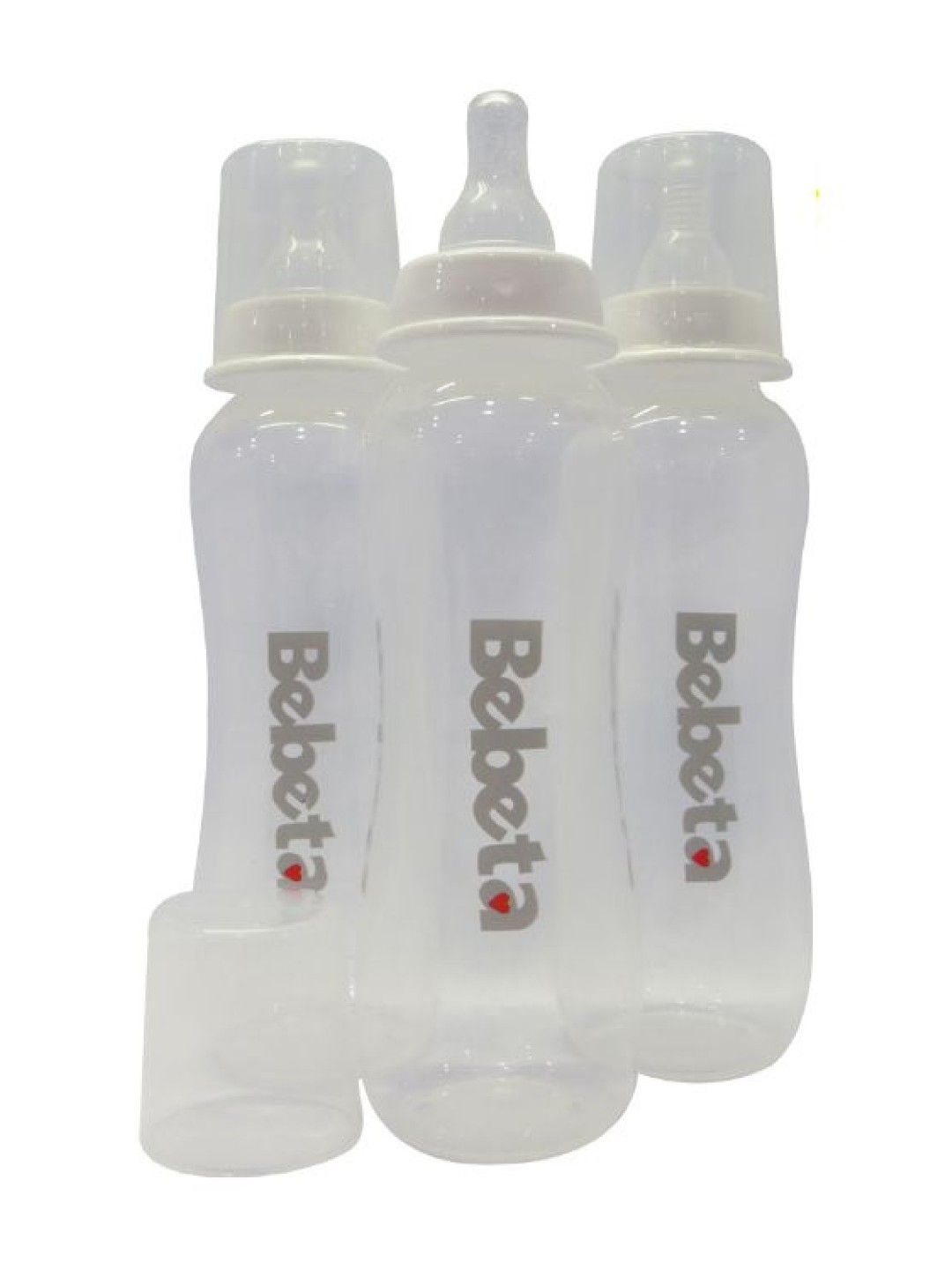 Bebeta Feeding Bottle with Measurement Hood & Silicone Nipple Reg Neck (12oz) - 3 pcs (White- Image 3)