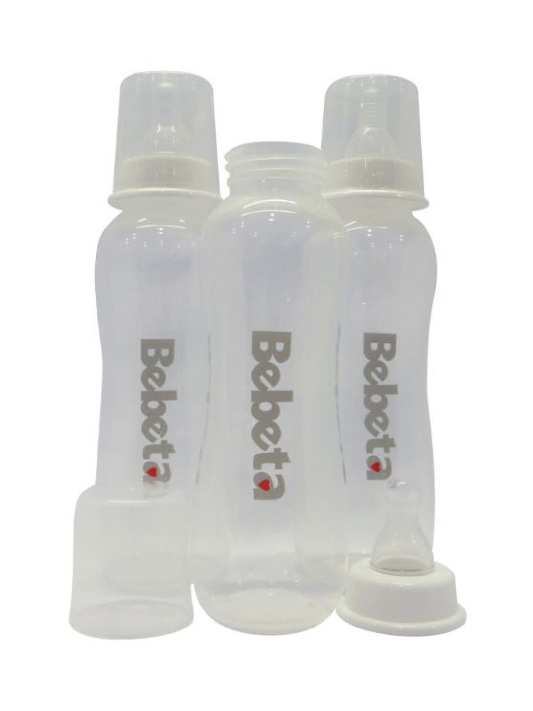 Bebeta Feeding Bottle with Measurement Hood & Silicone Nipple Reg Neck (12oz) - 3 pcs (White- Image 4)