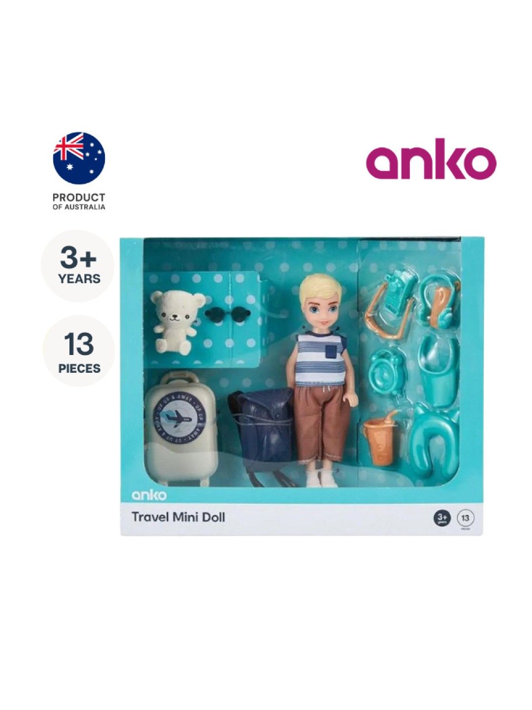 Anko 13-Piece Travel Mini Doll (Boy- Image 1)