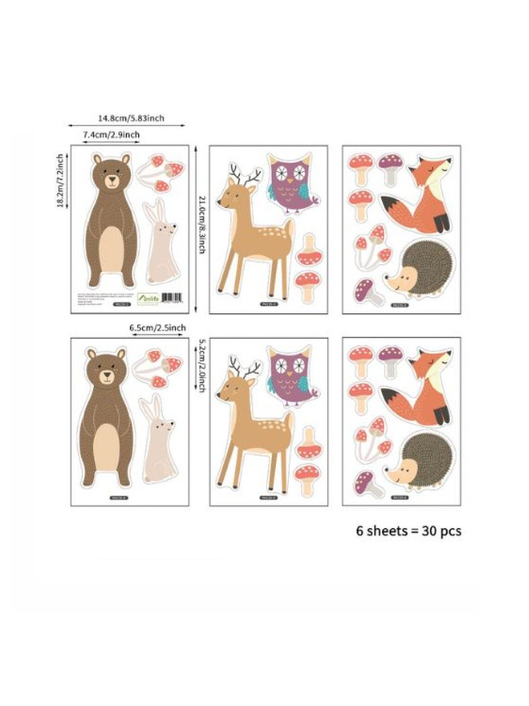The Nurserie PH Bears, Deers and Fox Wall Decals Nursery Stickers (No Color- Image 1)