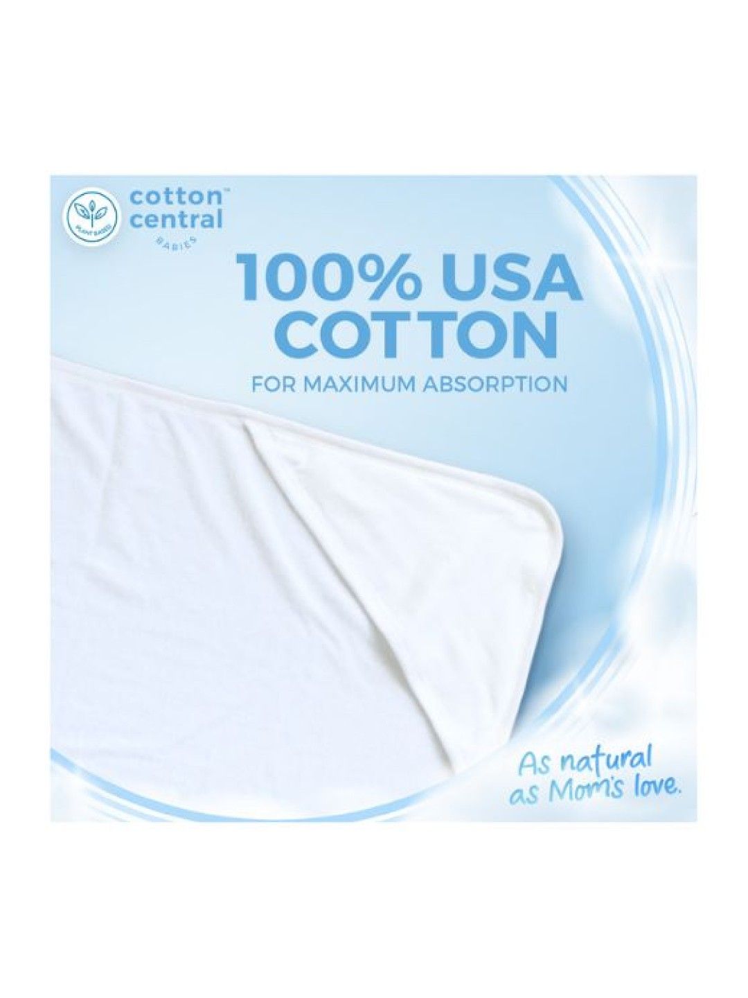 Cotton Central™ Basic Blanket with Hood 100% USA Cotton (Snow White- Image 3)