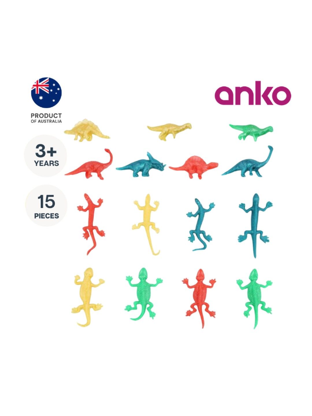 Anko 15-Piece Sticky & Stretchy Animals