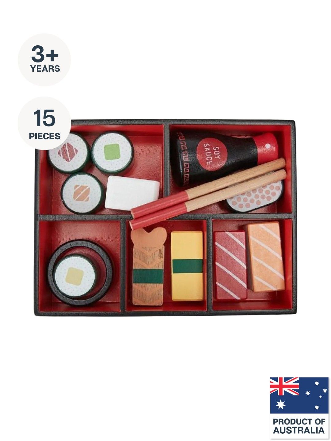 Anko 15-Piece Wooden Sushi Set (No Color- Image 1)