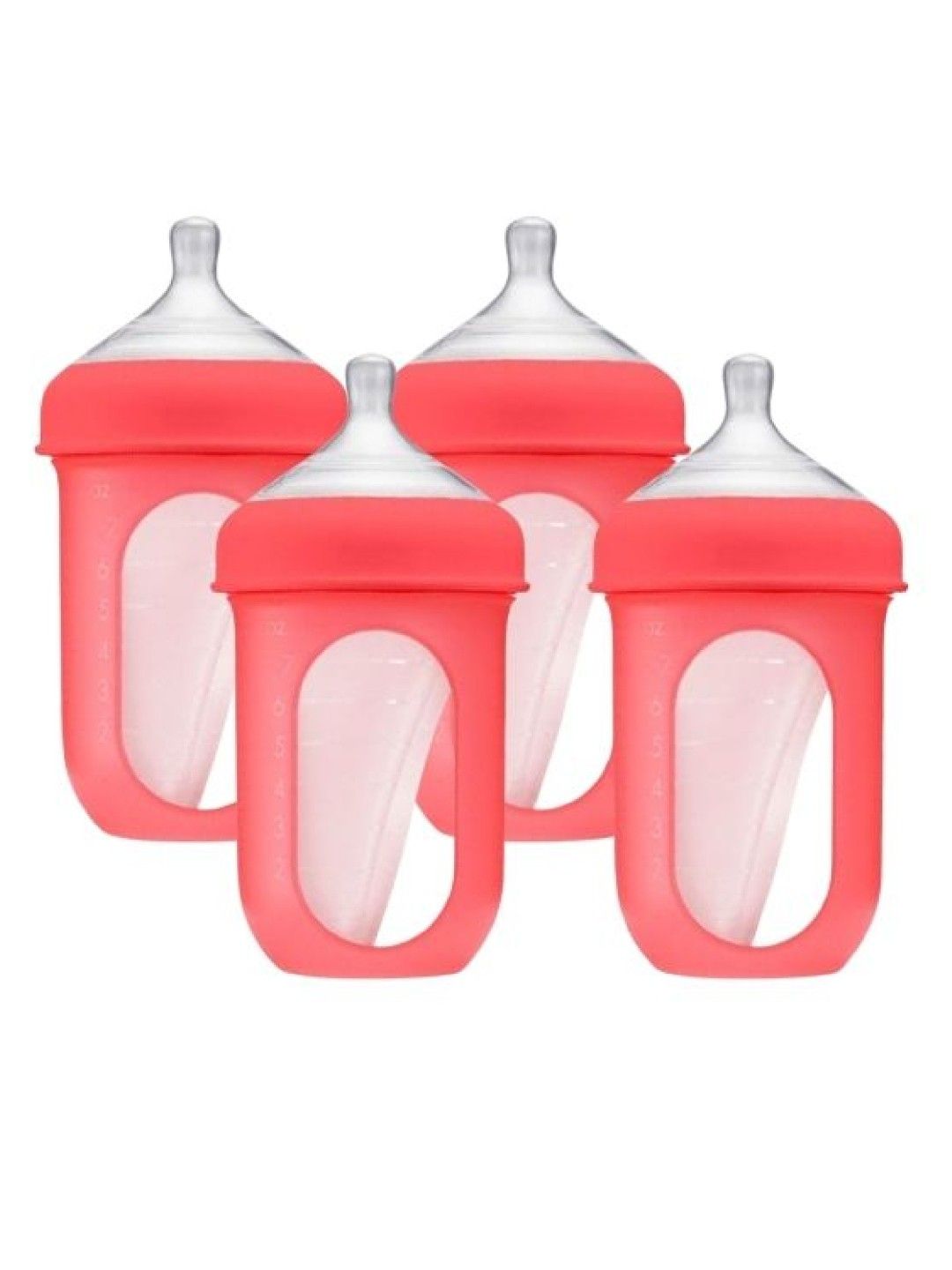 BOON NURSH Silicone Pouch Bottle 8oz 4-Pack (Coral) (No Color- Image 1)