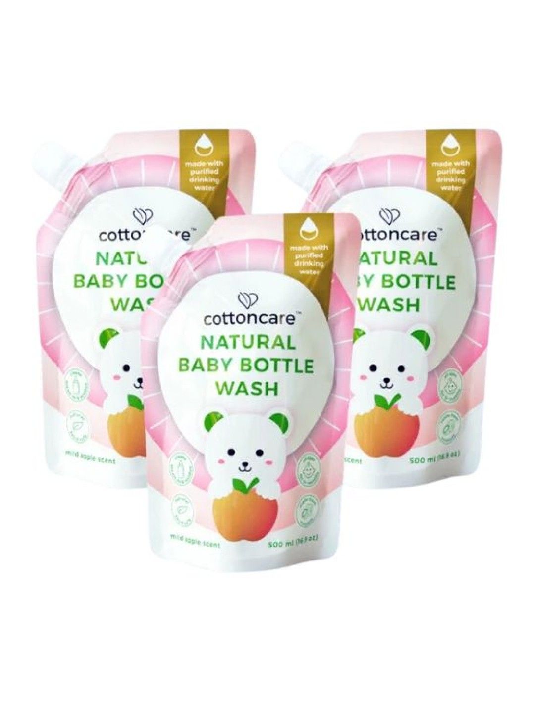 Cotton Central™ Cottoncare™ Natural Baby Bottle Wash Mild Apple scent (1500ml)