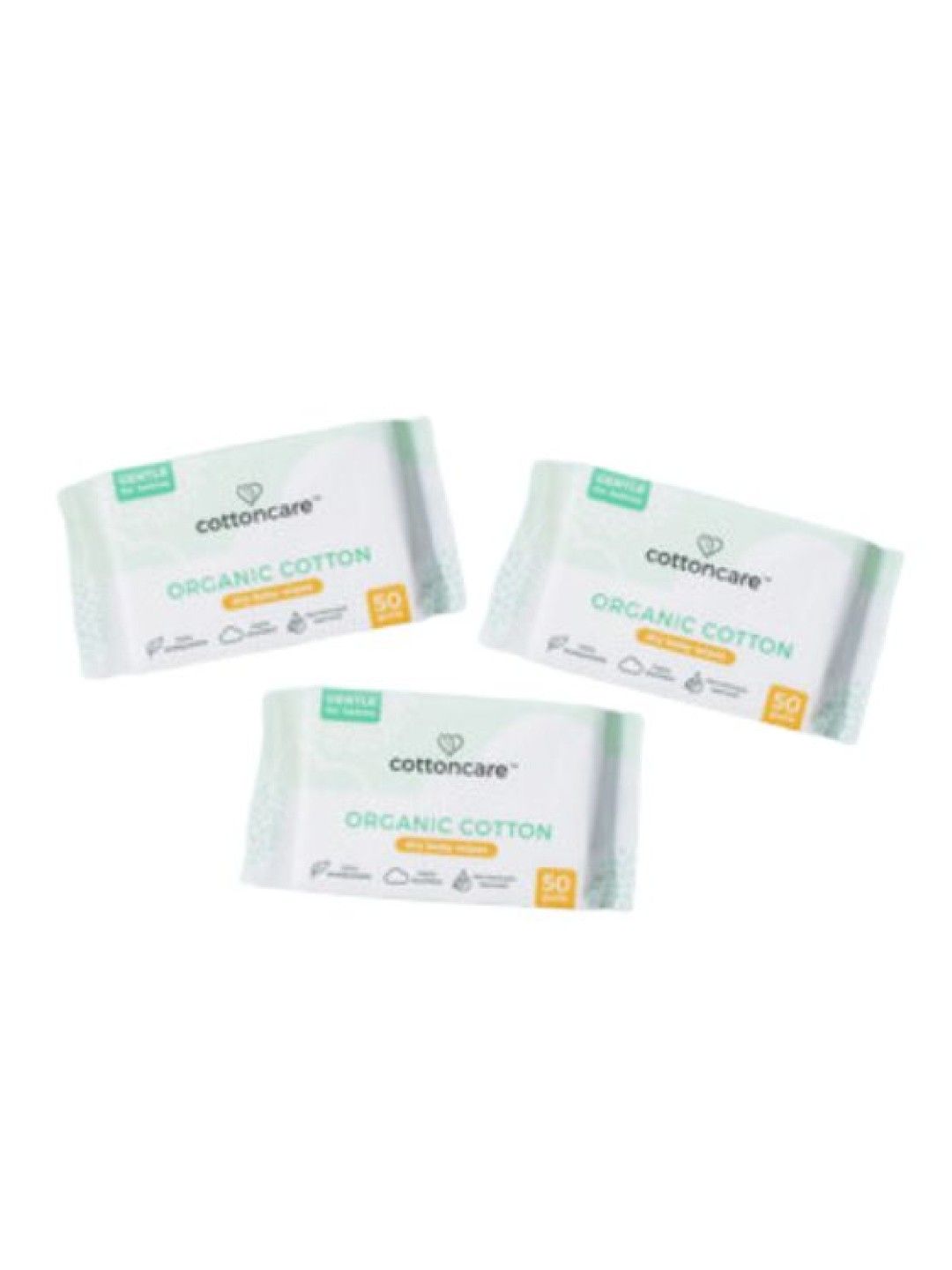 Cotton Central™ Organic Cotton Dry Cleansing Baby Wipes (50s) x 3 (No Color- Image 1)