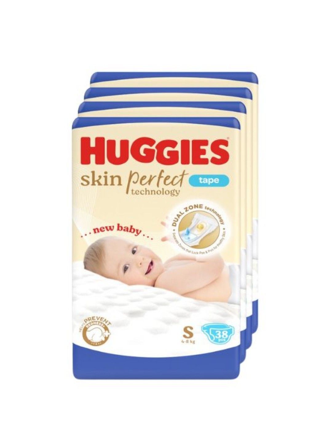 Huggies Skin Perfect Diaper - Small 38 pcs x 4 pack (152 pcs) (No Color- Image 1)