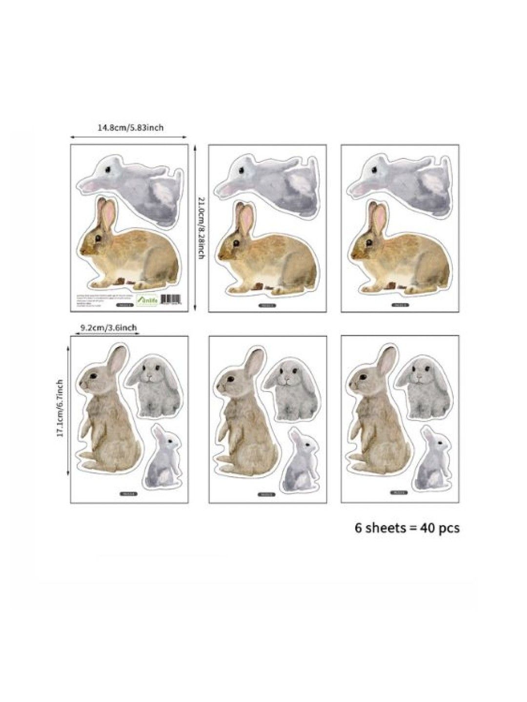 The Nurserie PH Bunnies Wall Decals Nursery Stickers (No Color- Image 1)