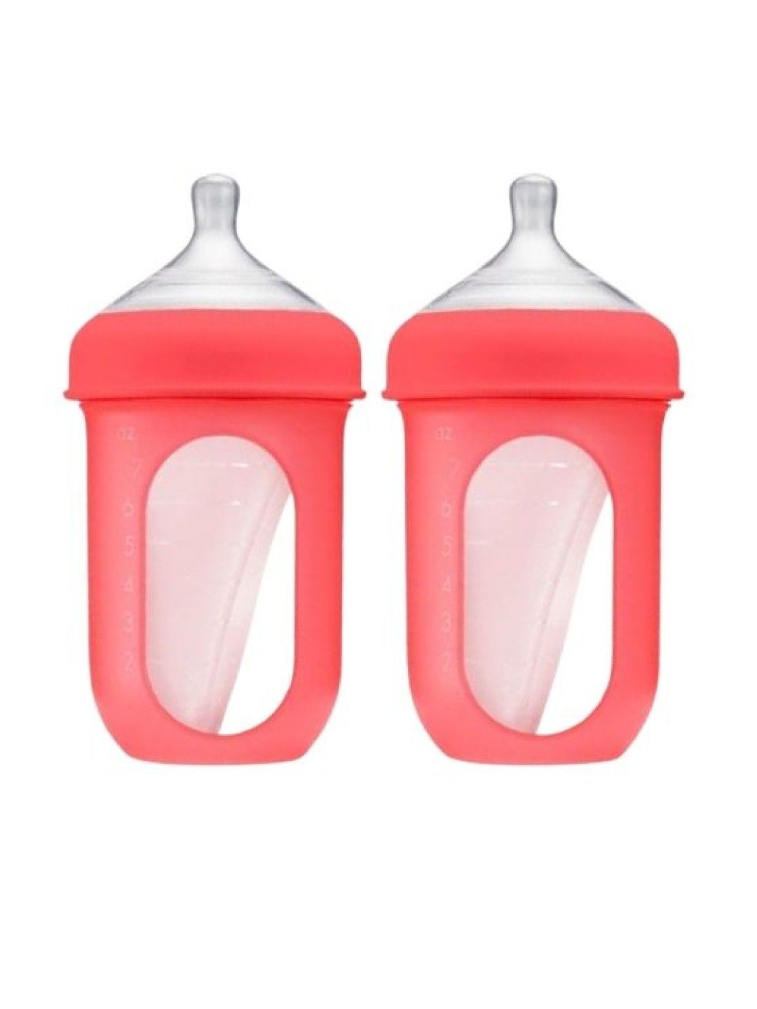 BOON NURSH Silicone Pouch Bottle 8oz Twin Pack (Coral) (No Color- Image 1)