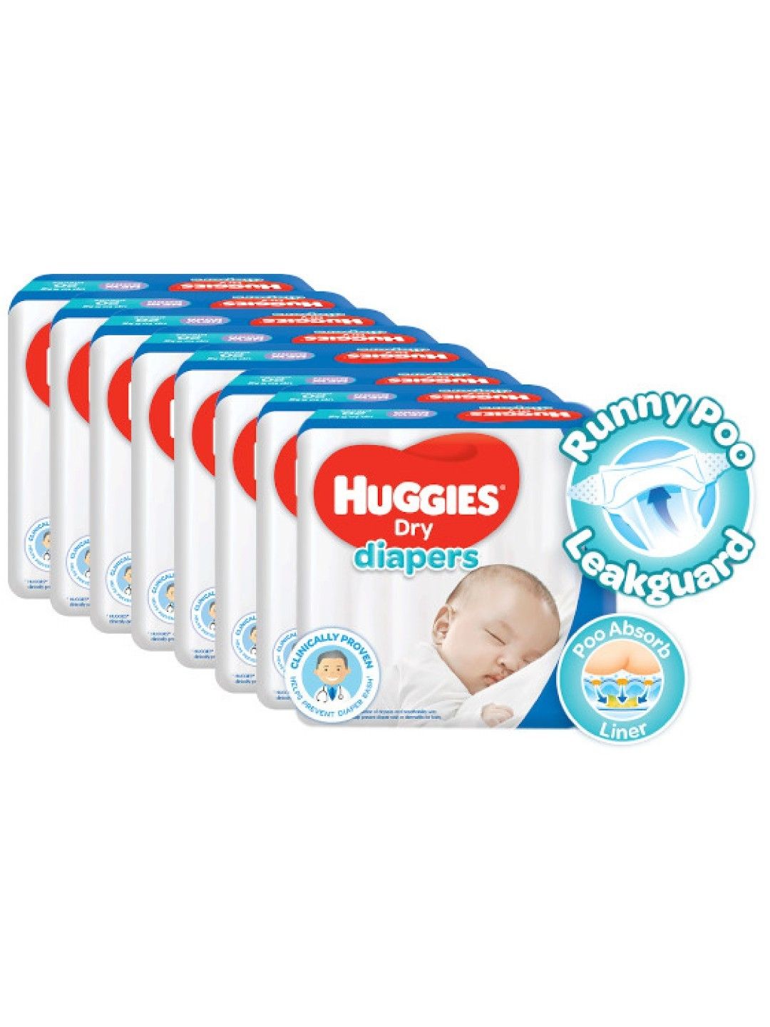 Huggies Dry Diapers Newborn (20s) Bundle of 8 (No Color- Image 1)