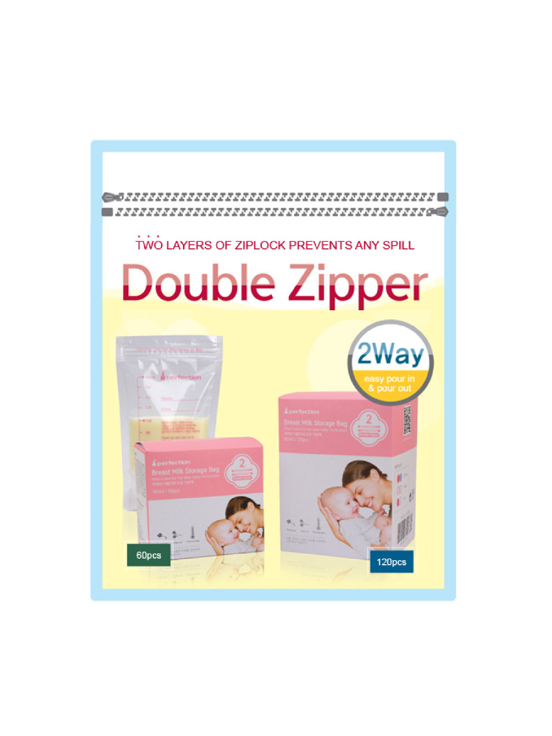 Perfection Double Zipper Breast Milk Bag w/ Temp Detection (60 pcs) (No Color- Image 4)
