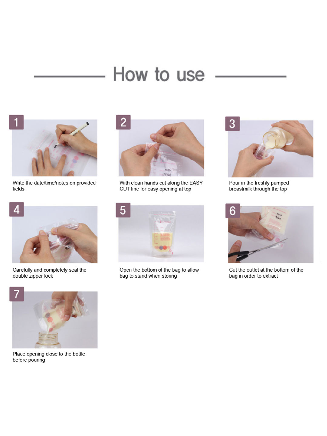 Perfection Double Zipper Breast Milk Bag w/ Temp Detection (60 pcs) (No Color- Image 3)