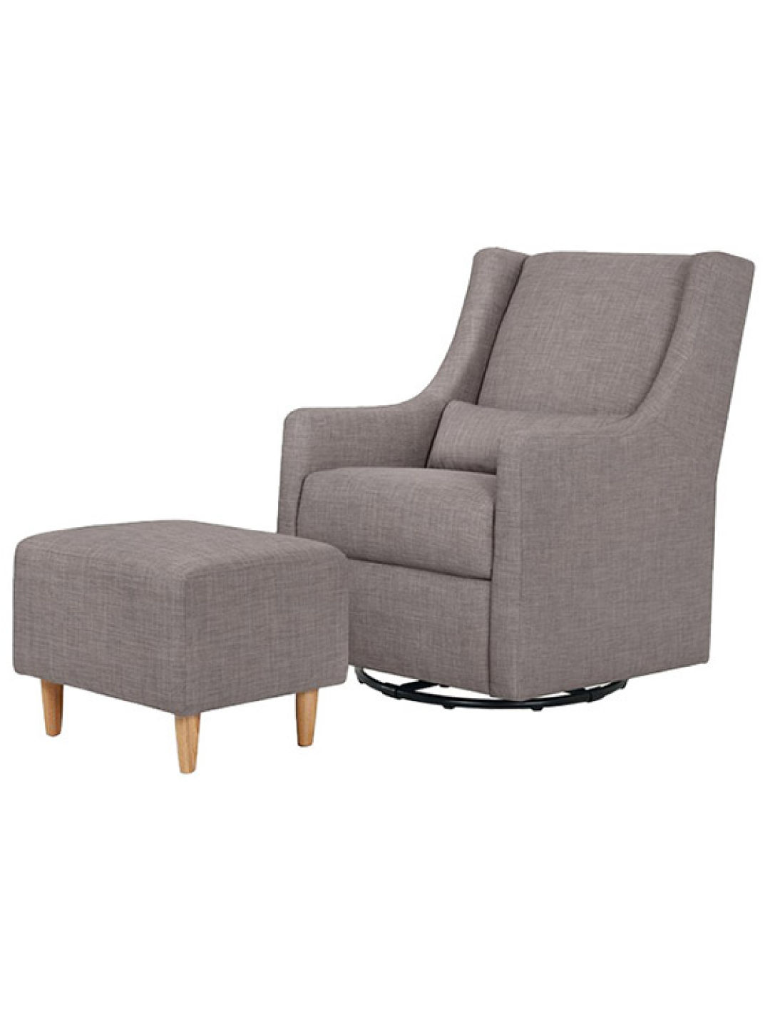 Babyletto Toco Swivel Glider with Ottoman (Grey- Image 2)