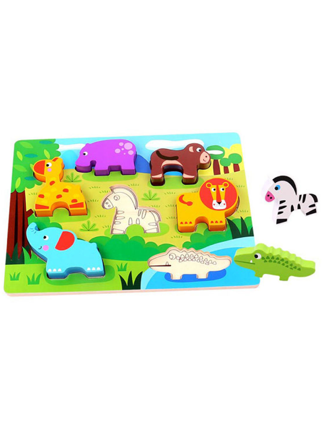 Tooky Toy Chunky Puzzle - Animal (No Color- Image 1)