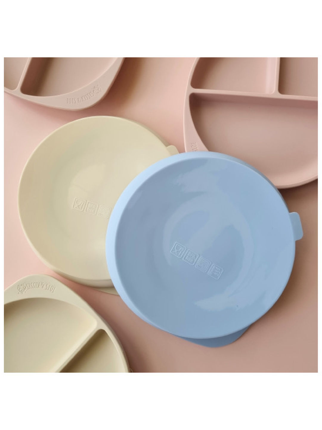 Tots & Kisses Stay Put Divided Plates (Powder Pink- Image 4)