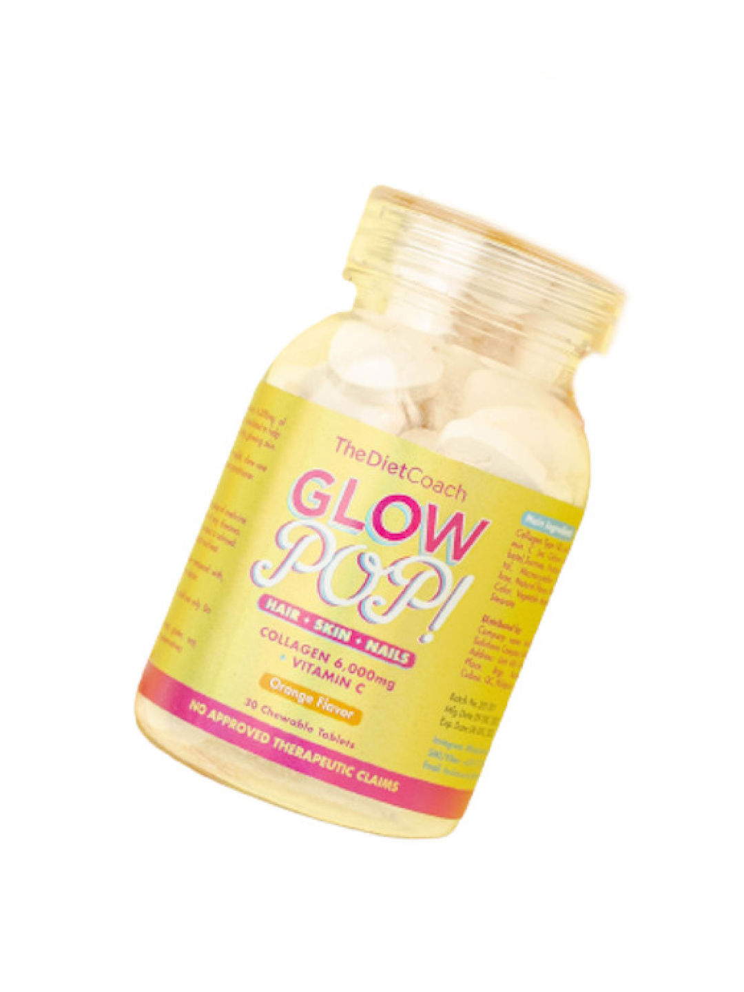 The Diet Coach Glow Pop! Chewable Collagen with Vitamin C (30 Capsules) (No Color- Image 1)
