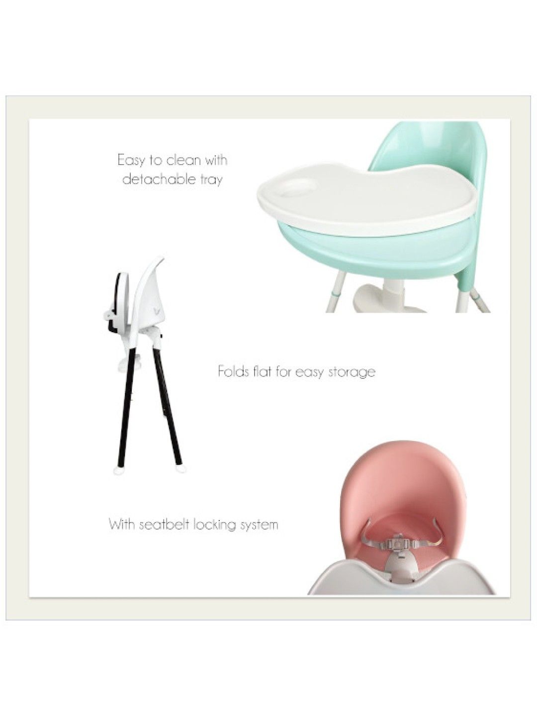 Ivoila Ivy 2 in 1 High Chair (White- Image 2)