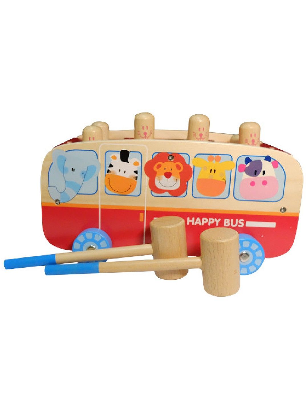 Boby Wooden Animal Pounding Bus (No Color- Image 1)