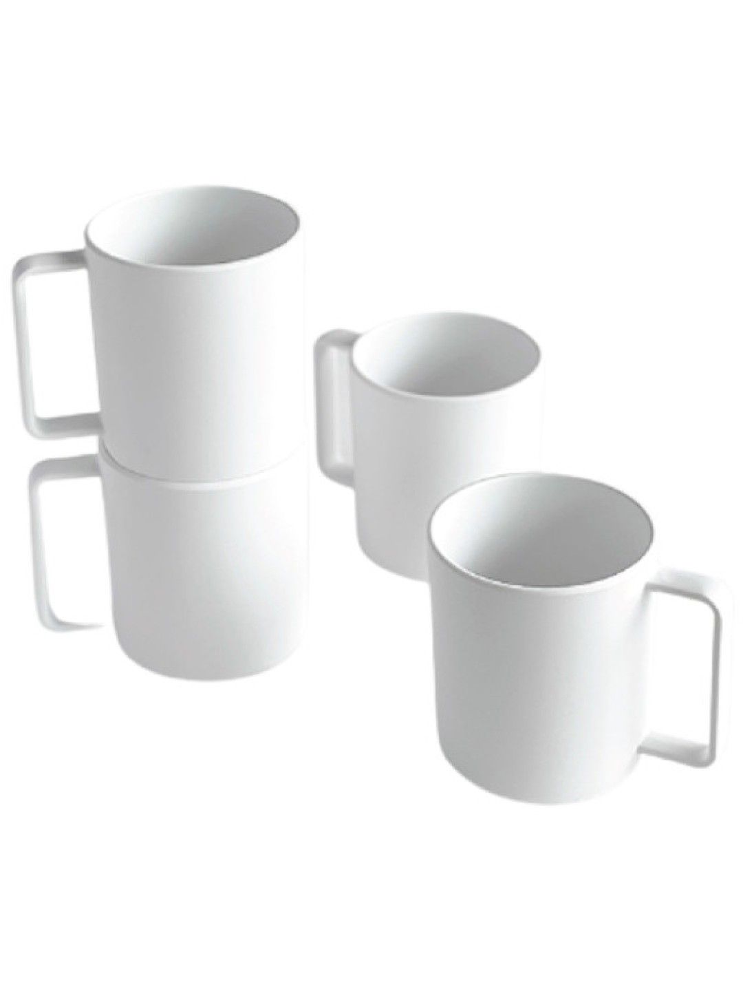 Simpli Premium Melamine Dishware - Mug Set 3.5" (4s) (White- Image 1)